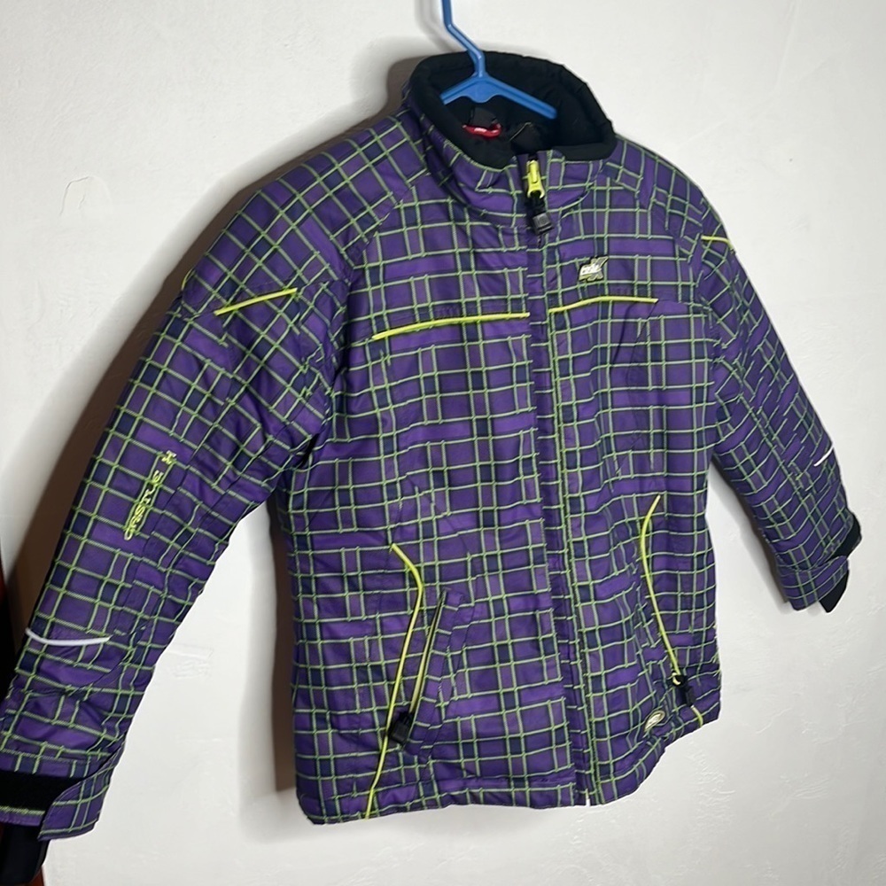 Castle X Dreamy Grape Twist Purple Green Plaid winter Jacket Sz M